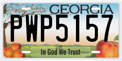 GA license plate PWP5157