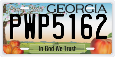 GA license plate PWP5162