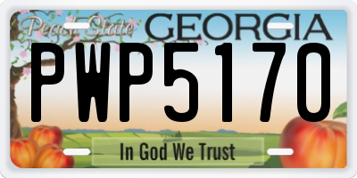 GA license plate PWP5170