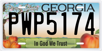 GA license plate PWP5174