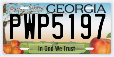 GA license plate PWP5197