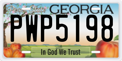 GA license plate PWP5198