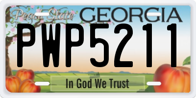 GA license plate PWP5211