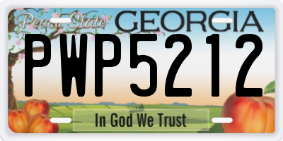 GA license plate PWP5212