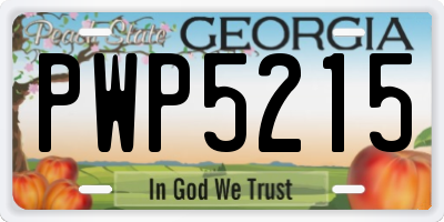 GA license plate PWP5215