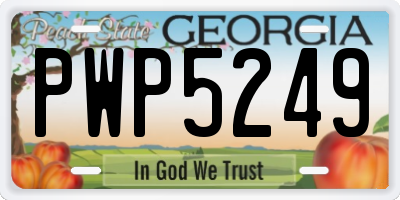 GA license plate PWP5249