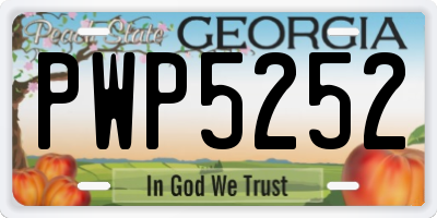GA license plate PWP5252
