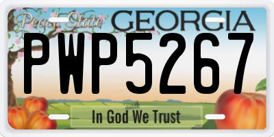 GA license plate PWP5267