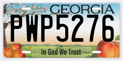 GA license plate PWP5276