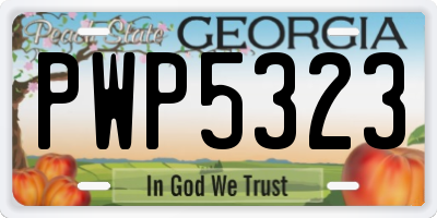 GA license plate PWP5323