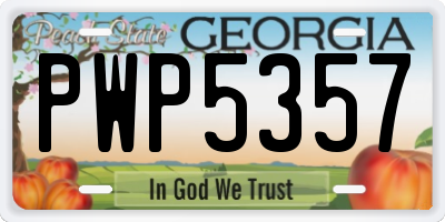 GA license plate PWP5357