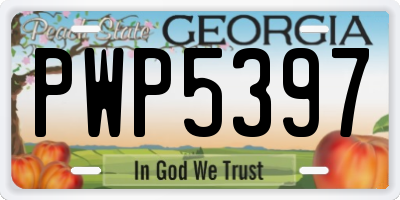 GA license plate PWP5397
