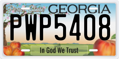 GA license plate PWP5408