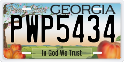 GA license plate PWP5434
