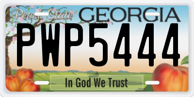 GA license plate PWP5444