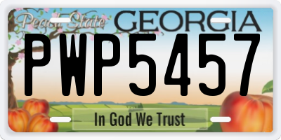 GA license plate PWP5457