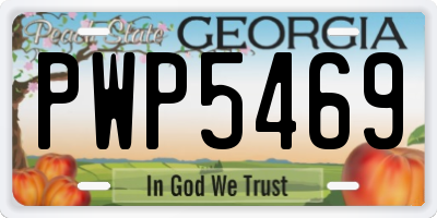 GA license plate PWP5469