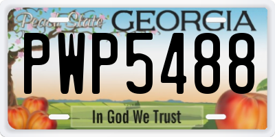 GA license plate PWP5488