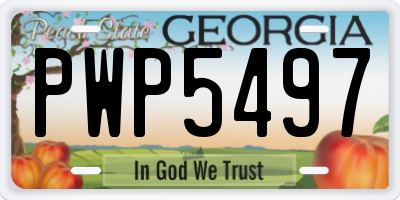 GA license plate PWP5497