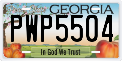 GA license plate PWP5504