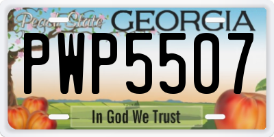 GA license plate PWP5507