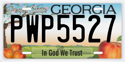 GA license plate PWP5527