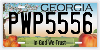GA license plate PWP5556