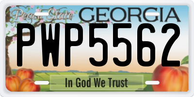 GA license plate PWP5562