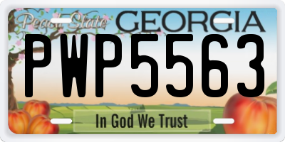 GA license plate PWP5563