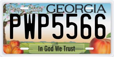 GA license plate PWP5566