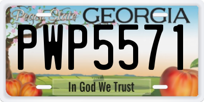 GA license plate PWP5571