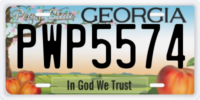 GA license plate PWP5574