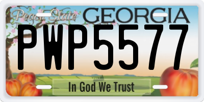 GA license plate PWP5577