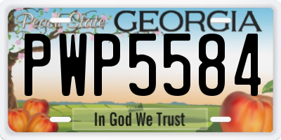 GA license plate PWP5584