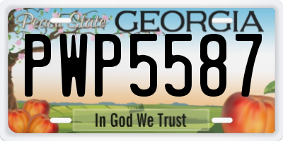GA license plate PWP5587