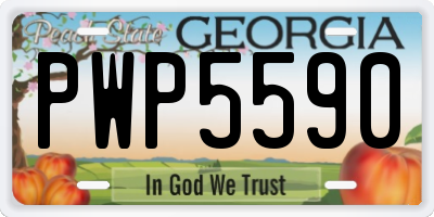 GA license plate PWP5590