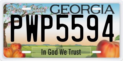 GA license plate PWP5594