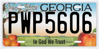 GA license plate PWP5606
