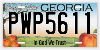 GA license plate PWP5611