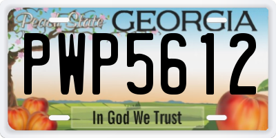 GA license plate PWP5612