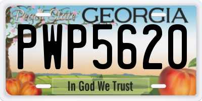 GA license plate PWP5620
