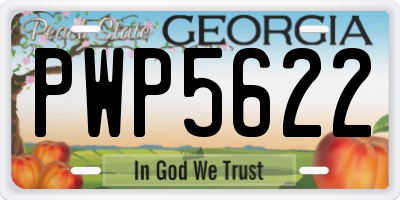 GA license plate PWP5622