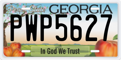 GA license plate PWP5627