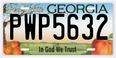 GA license plate PWP5632