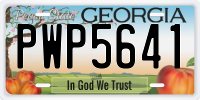 GA license plate PWP5641