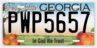 GA license plate PWP5657
