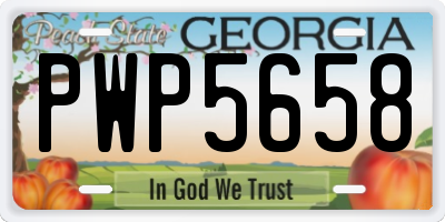 GA license plate PWP5658