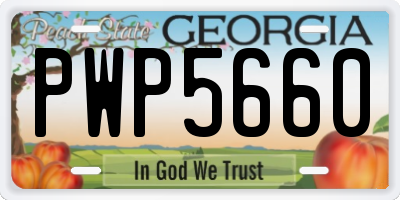GA license plate PWP5660