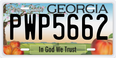 GA license plate PWP5662