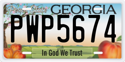 GA license plate PWP5674
